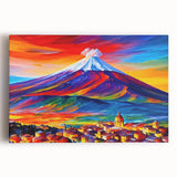 Black and white photograph of Mount Etna on stretched canvas, suitable as large kitchen wall art or for bedroom ambiance.