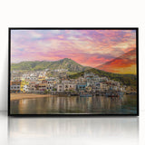 Large abstract wall art featuring a mid-century modernist interpretation of Naples.