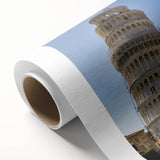 Art Deco poster of the Leaning Tower of Pisa in pastel shades on rolled canvas, ideal for nursery wall art.