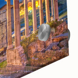 Acrylic print of a large abstract depiction of Rome with muted earth tones, ideal for dining room art.