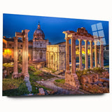 Large acrylic print of abstract Rome scenery in muted earth tones, ideal for bedroom or dining room art.