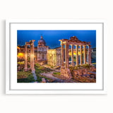 Textured art print of an abstract Rome scenery in muted earth tones on a framed white mat, ideal for bedroom art.