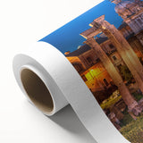 Art deco poster of Rome with pastel shades on rolled canvas, ideal for nursery wall art.