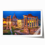 Extra large rolled print of Rome's landscape in muted earth tones, ideal for art wall dining room.