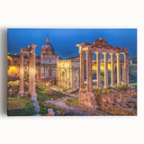 Black and white image of Rome's skyline on stretched canvas, ideal for kitchen wall art or bedroom ambiance.