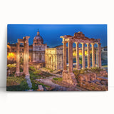 Black and white stretched canvas of Rome scenery, ideal for kitchen wall art.