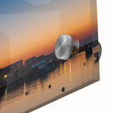 Large abstract depiction of Sicilian scenery in muted earth tones on acrylic glass, ideal for dining room art.