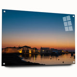 Acrylic print of a Sicilian landscape, featuring muted earth tones, ideal for dining room decor.