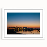 Textured abstract art print of Sicilian landscape in soft earthy tones, framed in white, suited for bedroom decor.