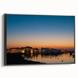 Black and white framed canvas featuring a vintage-style Sicilian landscape, ideal for bedroom wall decor.