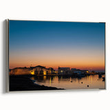 Landscape painting of Sicilian scenery on framed canvas, featuring vibrant colors against a black backdrop.