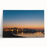 Black and white stretched canvas of Sicilian landscape, ideal for kitchen wall art.