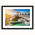 Abstract art print of Venice in vibrant colors on a large, textured canvas, ideal for living room decor.