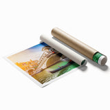 Extra large rolled print depicting a floral Venice scenery in pastel shades, suitable for classy bathroom wall art.