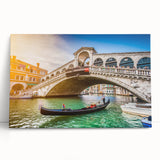 Black and white stretched canvas of Venice scenery, ideal for kitchen art.