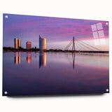 Acrylic print of a European scenery with muted earth tones, ideal for dining room art.