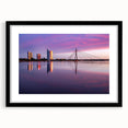 Colorful abstract art print of a European scenery in Latvia, framed in black with a textured finish.
