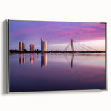 Landscape art painting of a European scenery in Latvia on framed canvas.