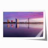 Landscape print of a Latvian scenery, featuring muted green and brown tones on rolled canvas, ideal for art wall dining room.