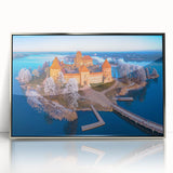 Framed acrylic print of a serene Lithuanian landscape, featuring soft pastel colors, ideal for nursery wall art.