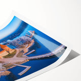 Extra large wall art featuring line art flowers in black on white, rolled canvas print, ideal for large living room decor.