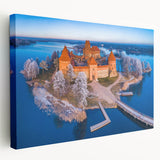 Large canvas print of a European cityscape in muted earth tones, suitable for kitchen wall art.