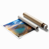 Extra large rolled print of a European Malta scenery with vibrant floral elements, ideal for classy bathroom wall art.
