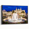 Black and white framed canvas of a vintage Monaco landscape, ideal for bedroom wall art.