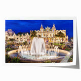 Rolled print of a Monaco coastal scene in pastel shades, ideal for art wall dining room.