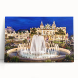 Large black and white stretched canvas of a Monaco scenic view, ideal for kitchen wall art.