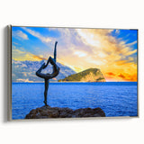 Landscape art painting of Montenegro scenery on framed canvas, featuring vintage poster style with colorful and black tones.