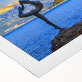 Art deco poster featuring a vibrant Montenegro scenery on rolled canvas, suited for dining room decor.