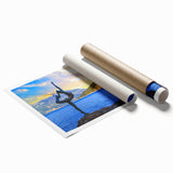 Extra large rolled print of a Montenegro scenic landscape with vibrant green and blue tones.