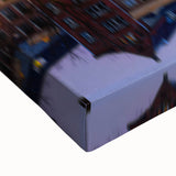 Black and white landscape art painting of Amsterdam on stretched canvas, ideal for bedroom wall decor.