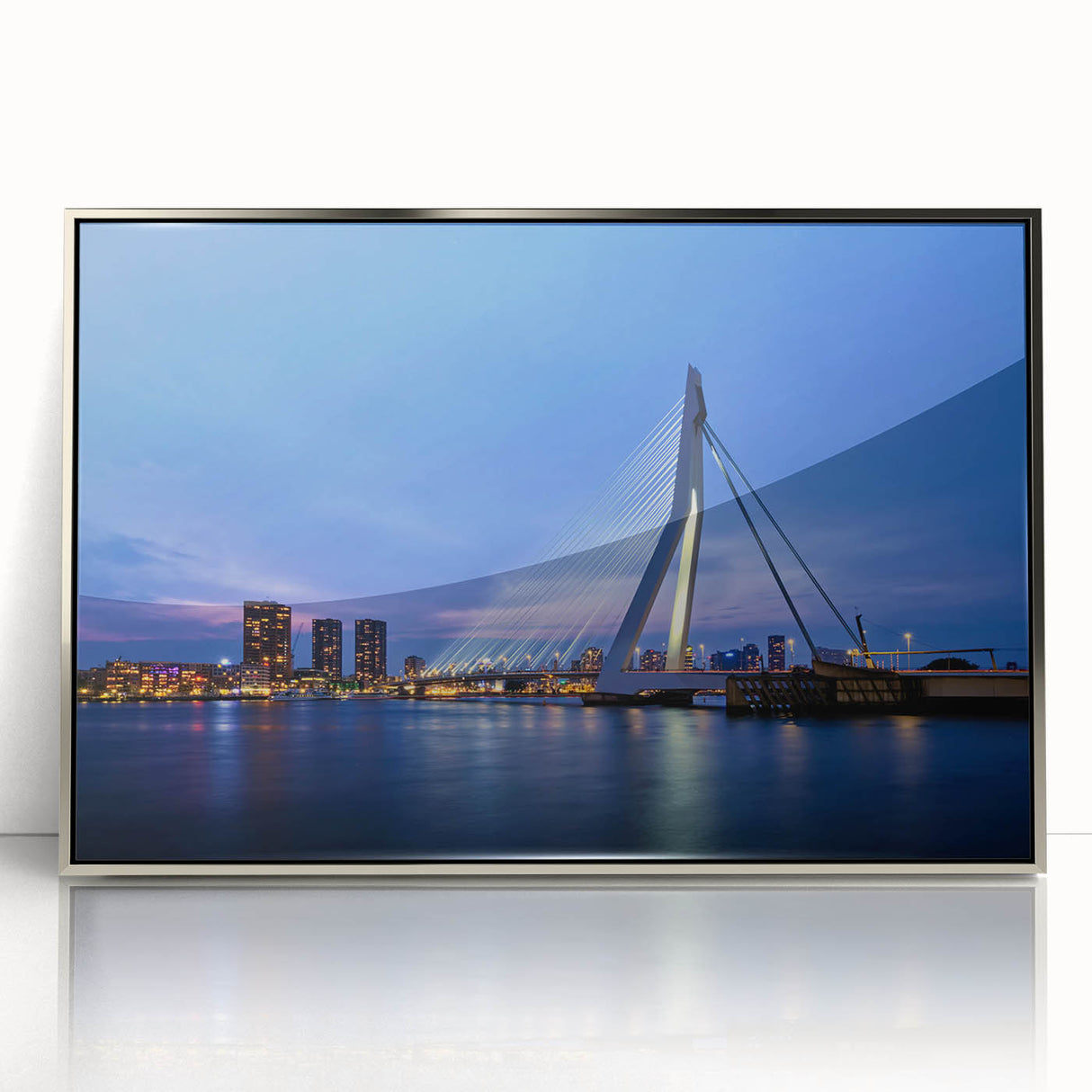 Large art print of a European scenery in the Netherlands, in muted earth tones on a framed acrylic.