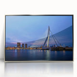 Large art print of a European scenery in the Netherlands, in muted earth tones on a framed acrylic.