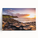 Black and white photo of Northern Ireland scenery on large stretched canvas, suitable for kitchen wall art.