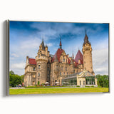 Landscape art painting of a European scene in Poland on framed canvas.