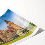 Extra large wall art featuring line art flowers in muted earth tones on a rolled print, ideal for large living room decor.