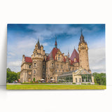 Black and white photo of a European cityscape on large stretched canvas, ideal for kitchen wall art.