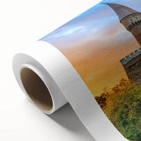 Art Deco style poster of a serene Romanian landscape in soft pastel hues, ideal for nursery wall art, on rolled canvas.