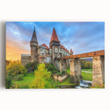 Black and white stretched canvas of a European village, ideal for kitchen wall art or bedroom ambiance.
