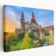 Large art depicting a scenic European Romanian landscape on stretched canvas, suitable for kitchen wall art.