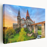 Large art depicting a scenic European Romanian landscape on stretched canvas, suitable for kitchen wall art.