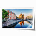 Extra large rolled print of a European cityscape with floral elements in muted colors, ideal for art wall dining room.