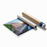 Extra large rolled print of a floral art scene in St. Petersburg, ideal for classy bathroom or large living room decor.