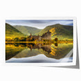 Extra large rolled print of a Scottish landscape with muted green and blue tones, ideal for dining room wall art.