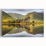 Black and white photograph of a Scottish landscape on stretched canvas, ideal for kitchen wall art or bedroom decor.