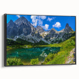 Black and white framed canvas featuring a vintage-style Slovakian landscape, ideal for bedroom wall art.