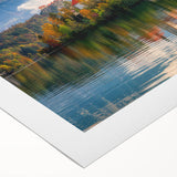 Art deco poster of a Slovenian landscape in muted earth tones on rolled canvas, suitable for dining room decor.